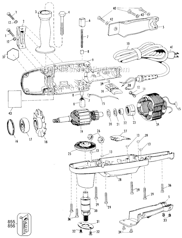 Page A Diagram and Parts List for 6126 Type 4 Black and Decker Sander Polisher